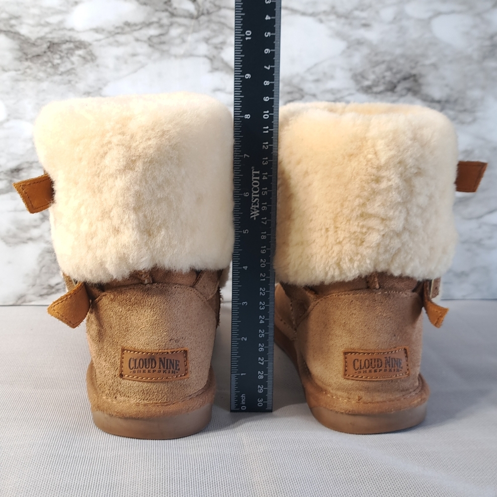 Cloud Nine Sheepskin Women's Two Buckle Outdoor Ankle Boots Chestnut Size 11 - Picture 4 of 16